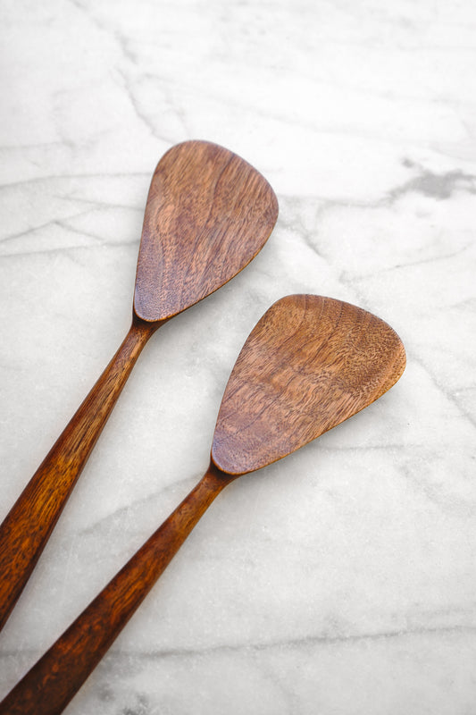 Modern Salad Set - Walnut, Cherry, or Maple Wood