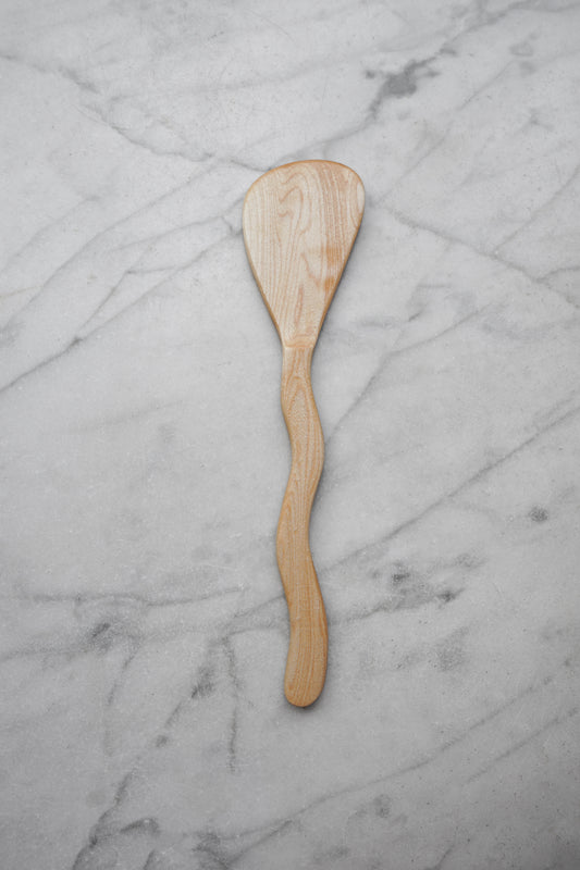 Flat Line - Squiggly Spatula - Walnut, Cherry, or Maple Wood