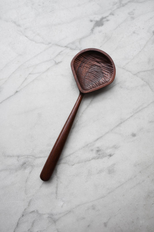 Large Shell Cooking/Serving Spoon - Walnut Wood