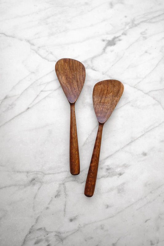 Modern Salad Set - Walnut, Cherry, or Maple Wood