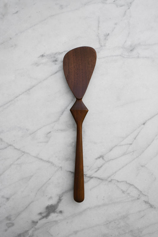 Modern Cooking Spatula - Diamond Handle - Walnut Wood