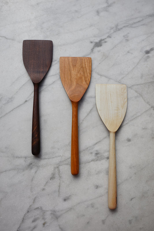 Wide Flipper Spatula - Walnut, Cherry, or Maple Wood