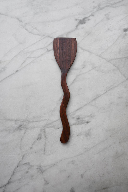 Flat Line - Squiggly Scraper Spatula - Walnut Wood