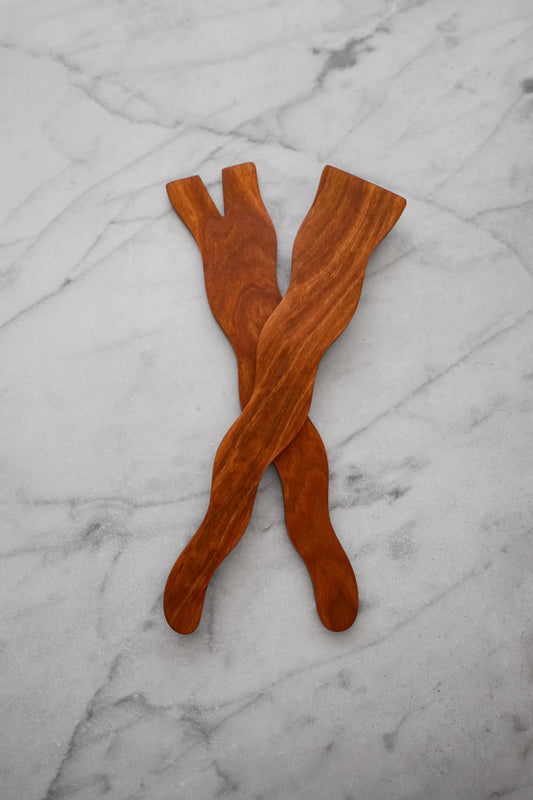 Flat Line - Wavy Salad Set - Cherry Wood