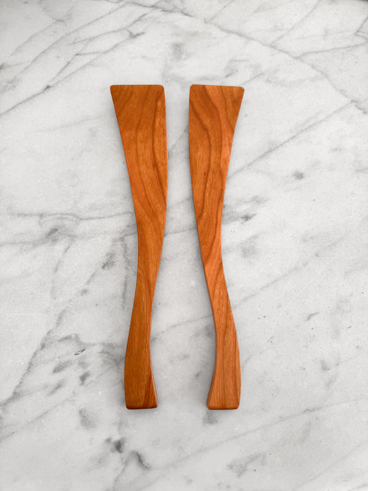 Curvy Salad Set - Cherry Wood