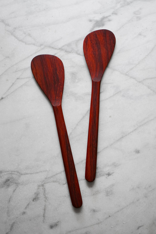 Flat Line - Modern Salad Set - Padauk Wood