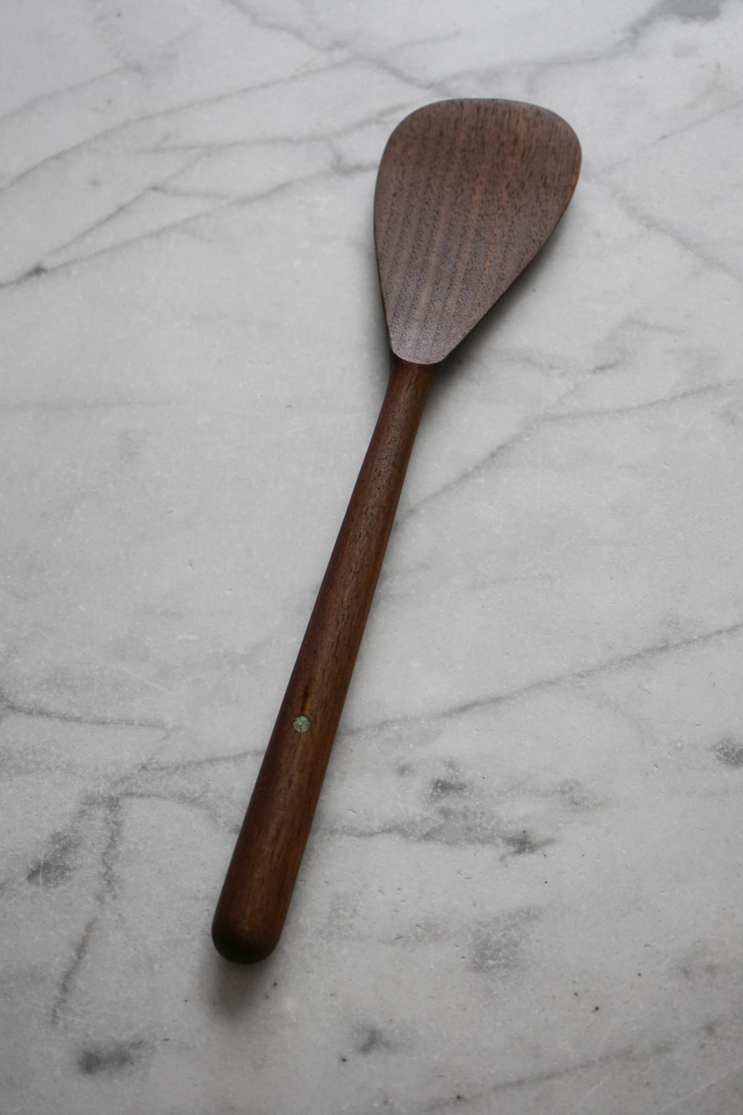 Modern Walnut Cooking Spatula With Turquoise Inlay