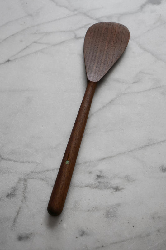 Modern Walnut Cooking Spatula With Turquoise Inlay