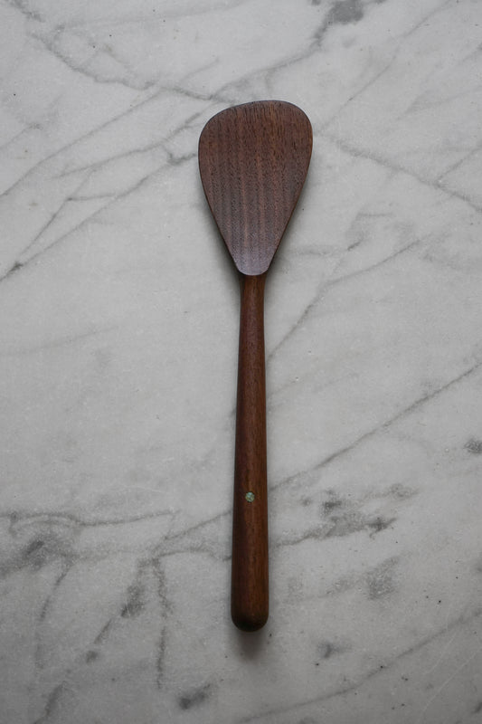Modern Walnut Cooking Spatula With Turquoise Inlay