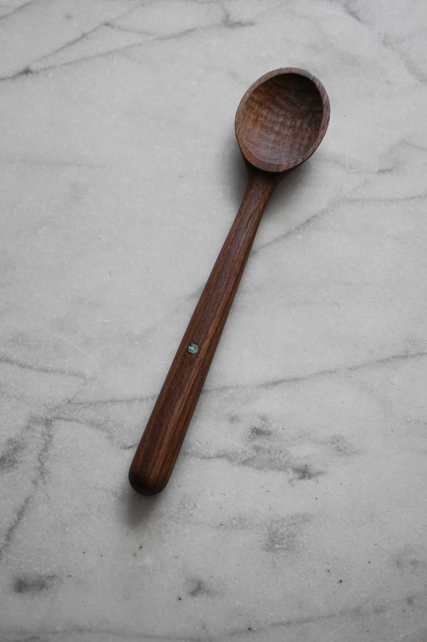 Shorty Walnut and Turquoise Spoon