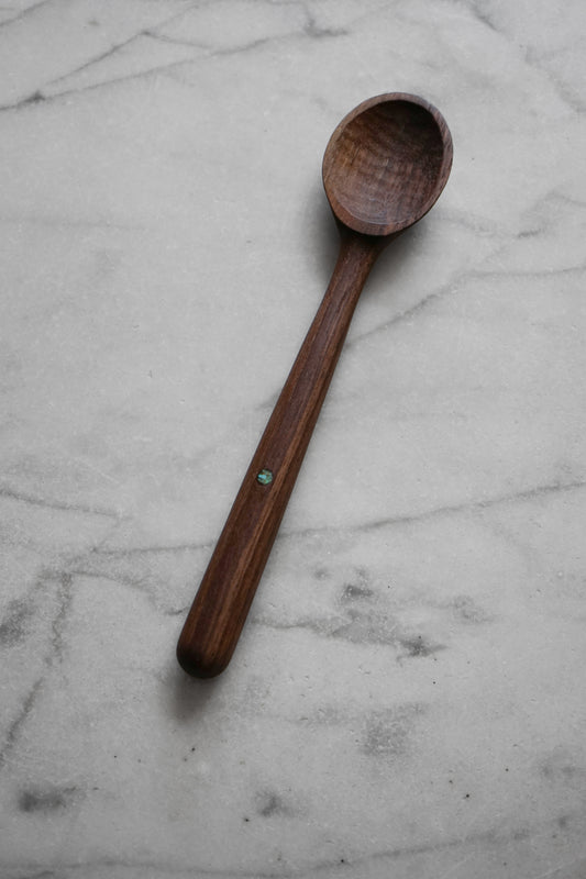 Shorty Walnut and Turquoise Spoon