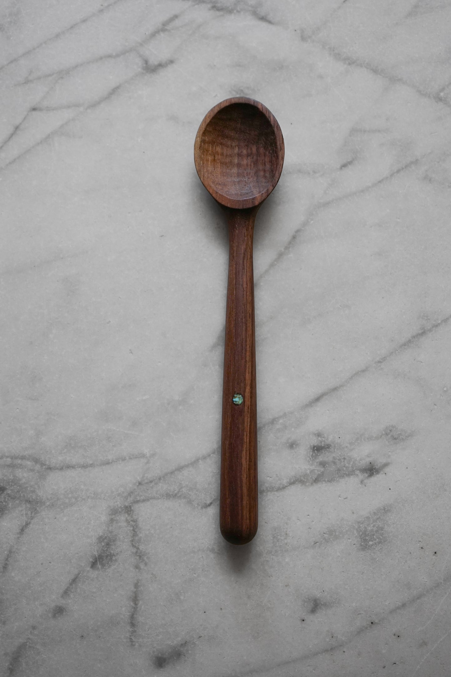 Shorty Walnut and Turquoise Spoon