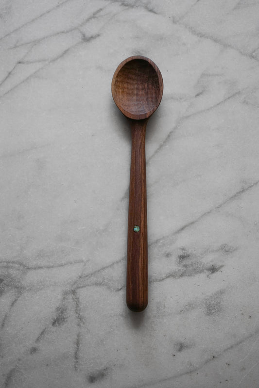Shorty Walnut and Turquoise Spoon