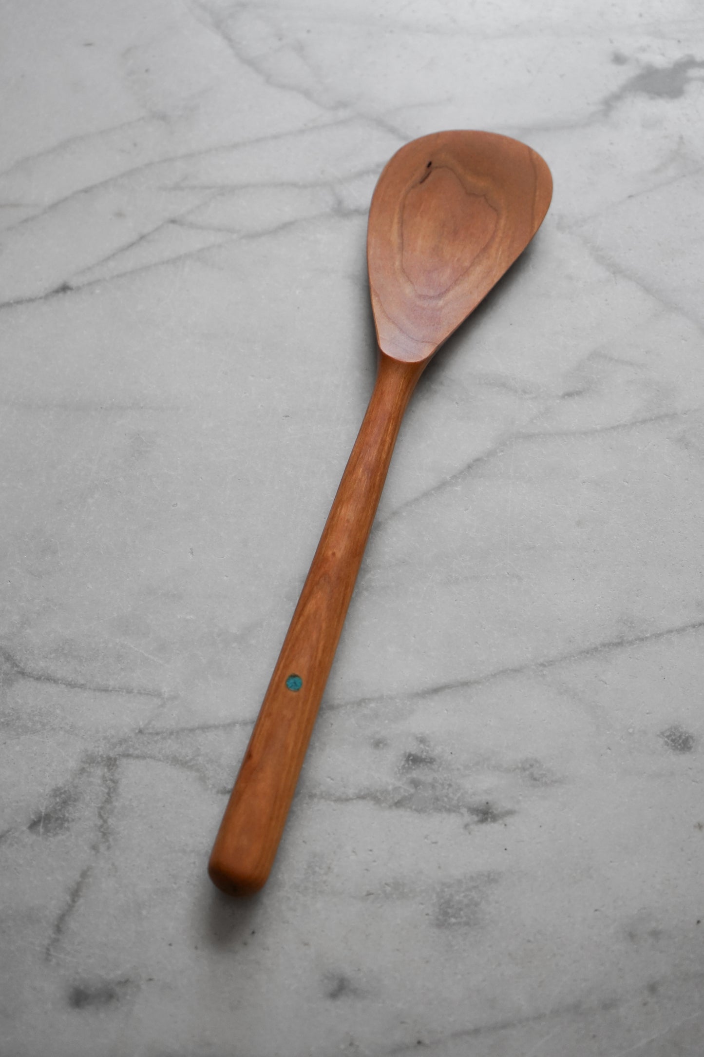 Modern Cherry Spatula and Turquoise Inlay