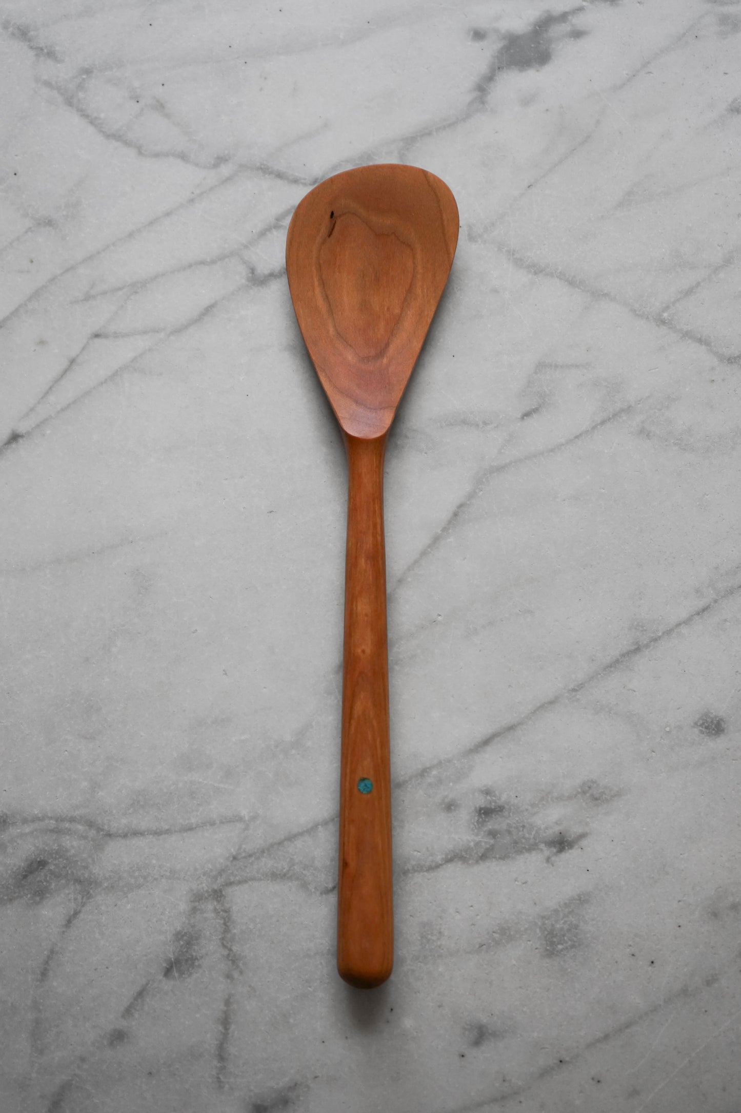 Modern Cherry Spatula and Turquoise Inlay